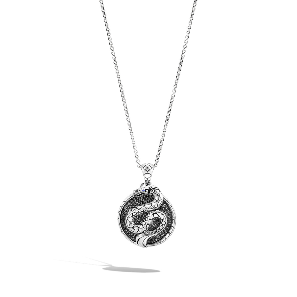 John Hardy "Legends Naga" Diamond & Sapphire Pendant Necklace