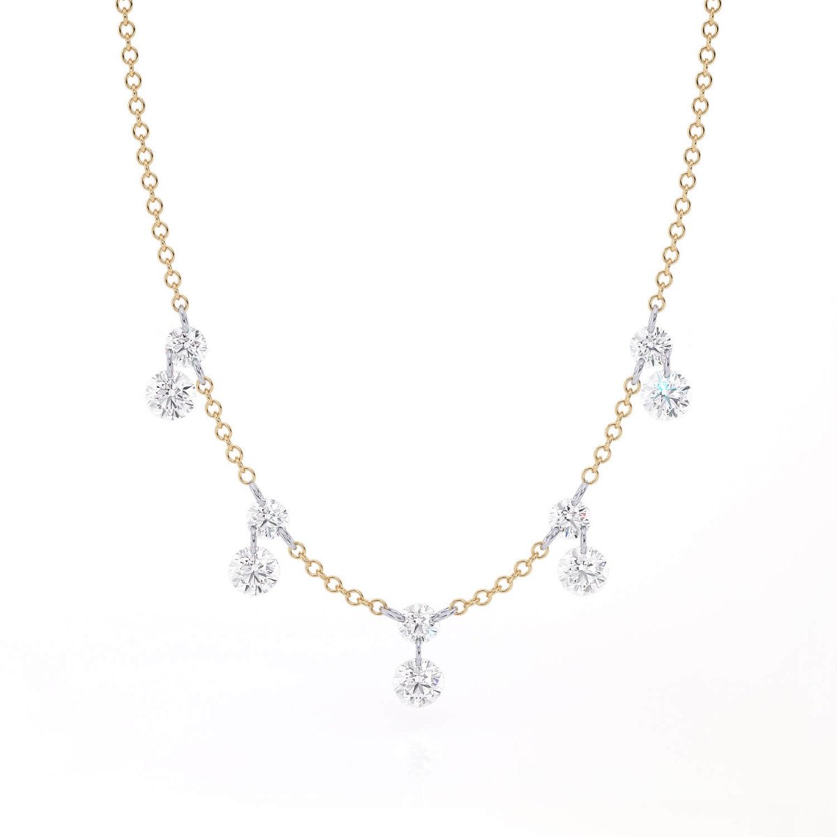 ARESA New York 18kt Yellow Gold Shelley No. 10 Diamond Fringe Necklace