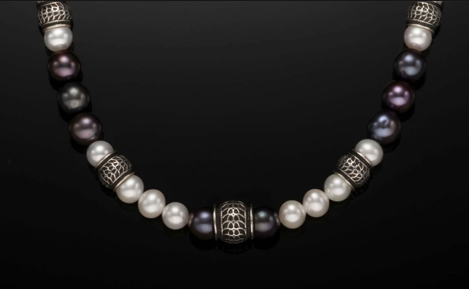 William Henry "Timber Wolf" Silver Pearl Necklace