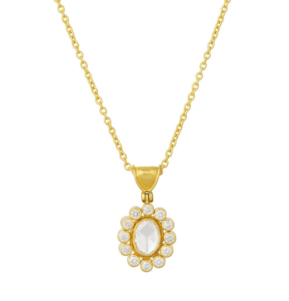 Gurhan "Elements" Opal & Diamond Pendant Gold Necklace