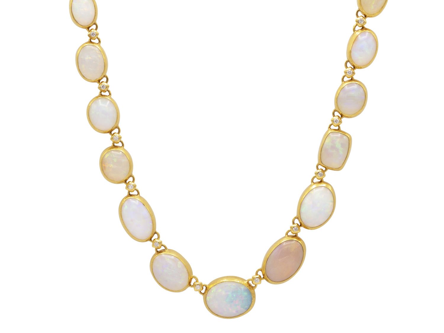 Gurhan 24kt Yellow Gold Ethiopian Opal Necklace with Diamonds