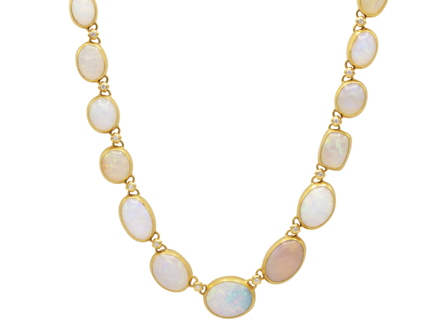 Gurhan 24kt Yellow Gold Ethiopian Opal Necklace with Diamonds