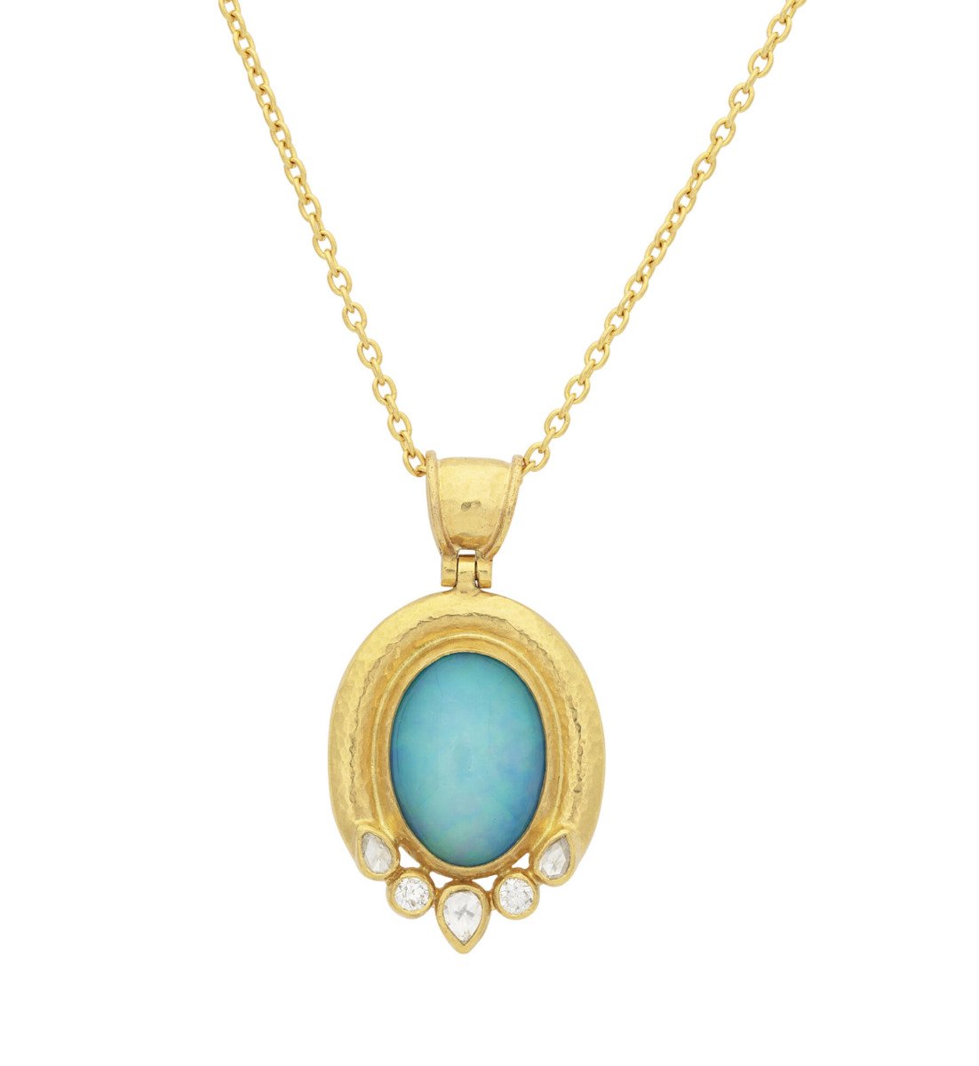 Gurhan One-of-a-kind Ethiopian Opal and Diamond Pendant Necklace