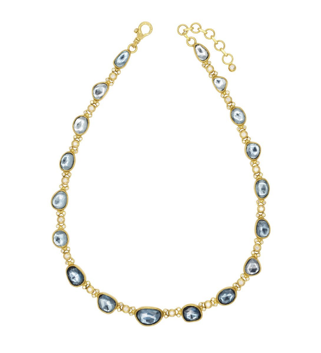Gurhan Elements Gold All Around Short Necklace, Butterfly Links, with Topaz and Diamond