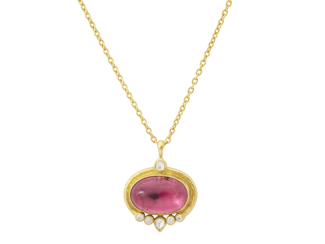 Gurhan One-of-a-kind Pink Tourmaline and Diamond Pendant Necklace