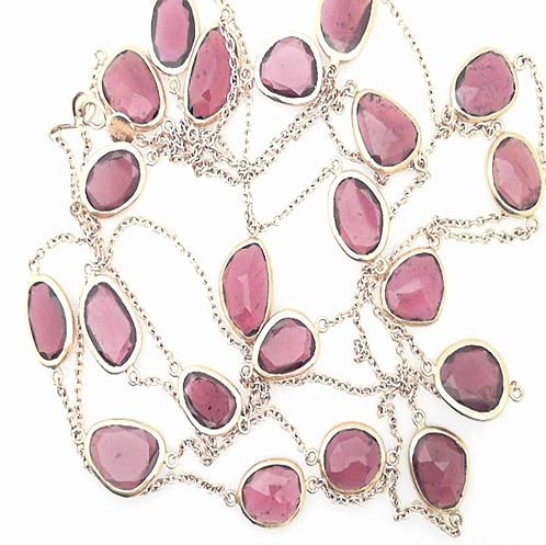 One-of-a-kind Garnet Station Necklace