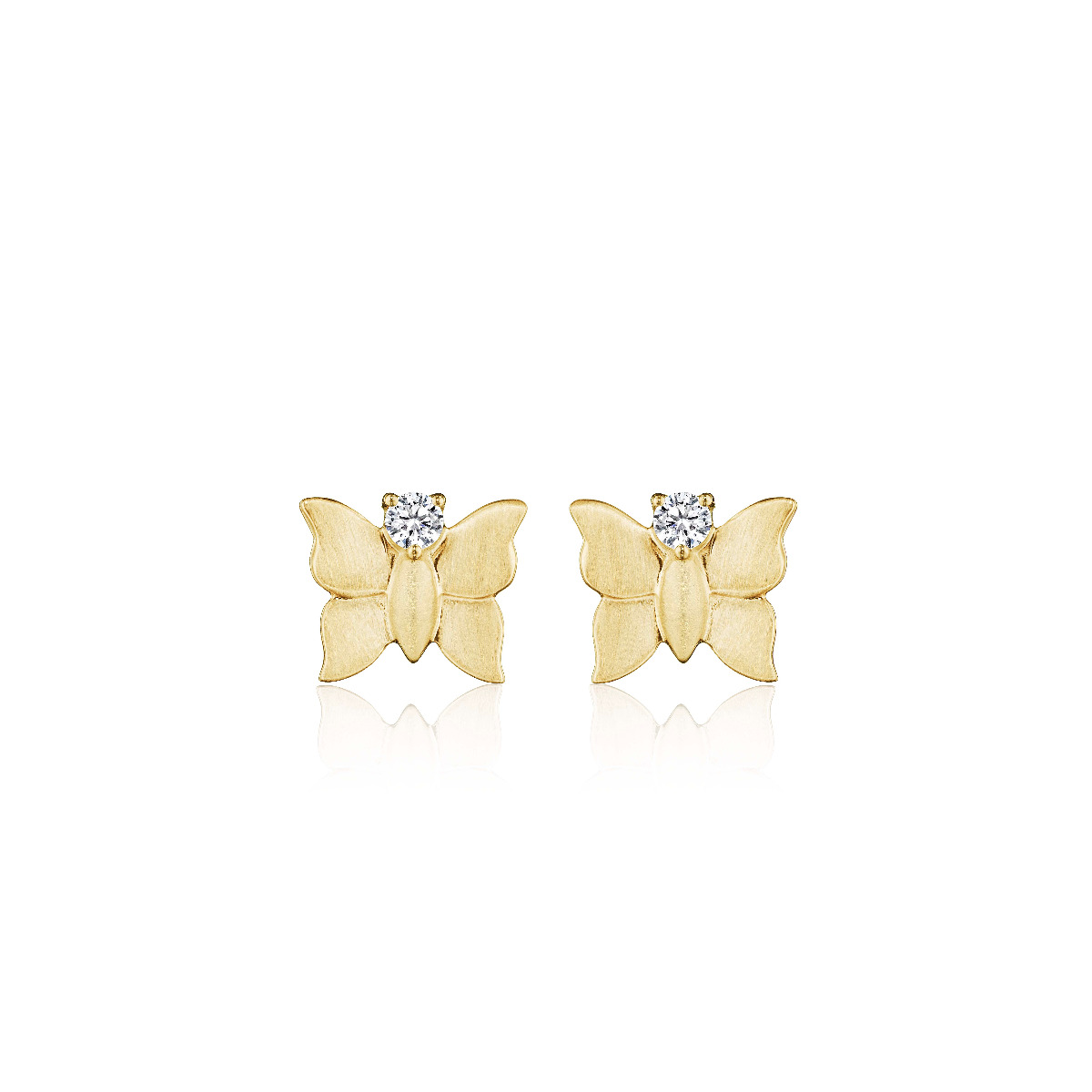 18kt Yellow Gold Petite Penny Butterfly Stud Earrings