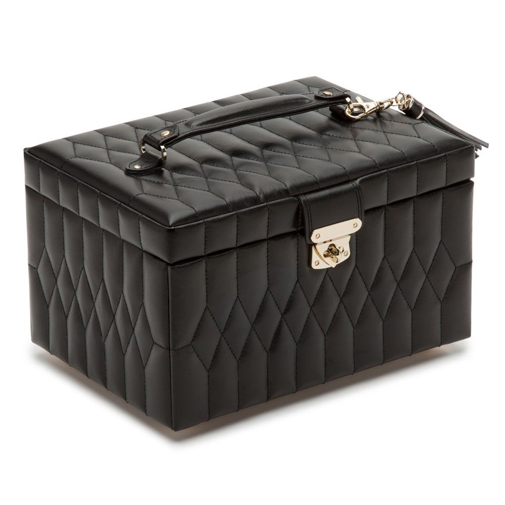 Caroline Medium Black Jewelry Case