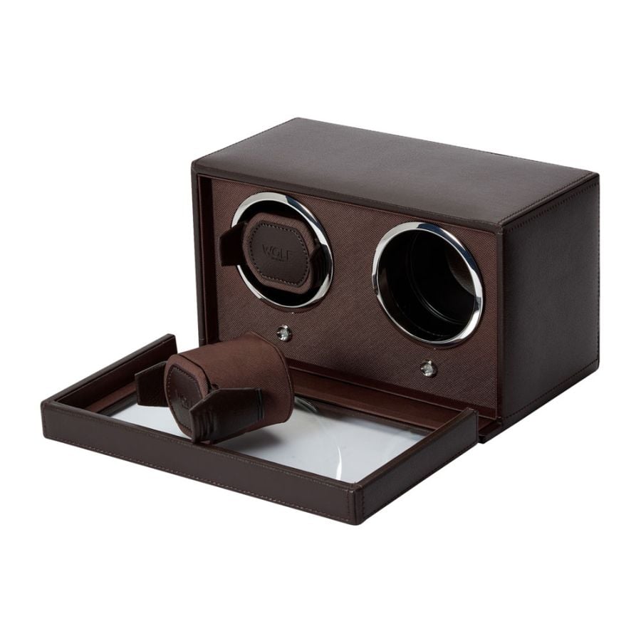Cub Brown Double Watch Winder With Cover