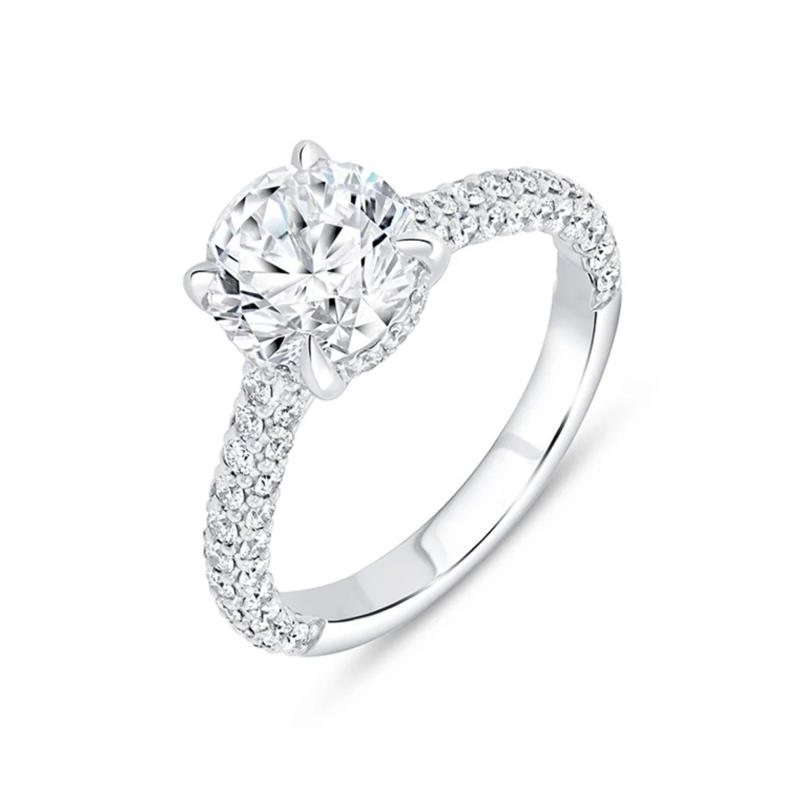Semi Mount Diamond Engagement Ring in 14K White Gold