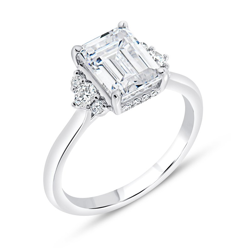 "Timeless" Diamond Engagement Ring in 18K White Gold (6.5)