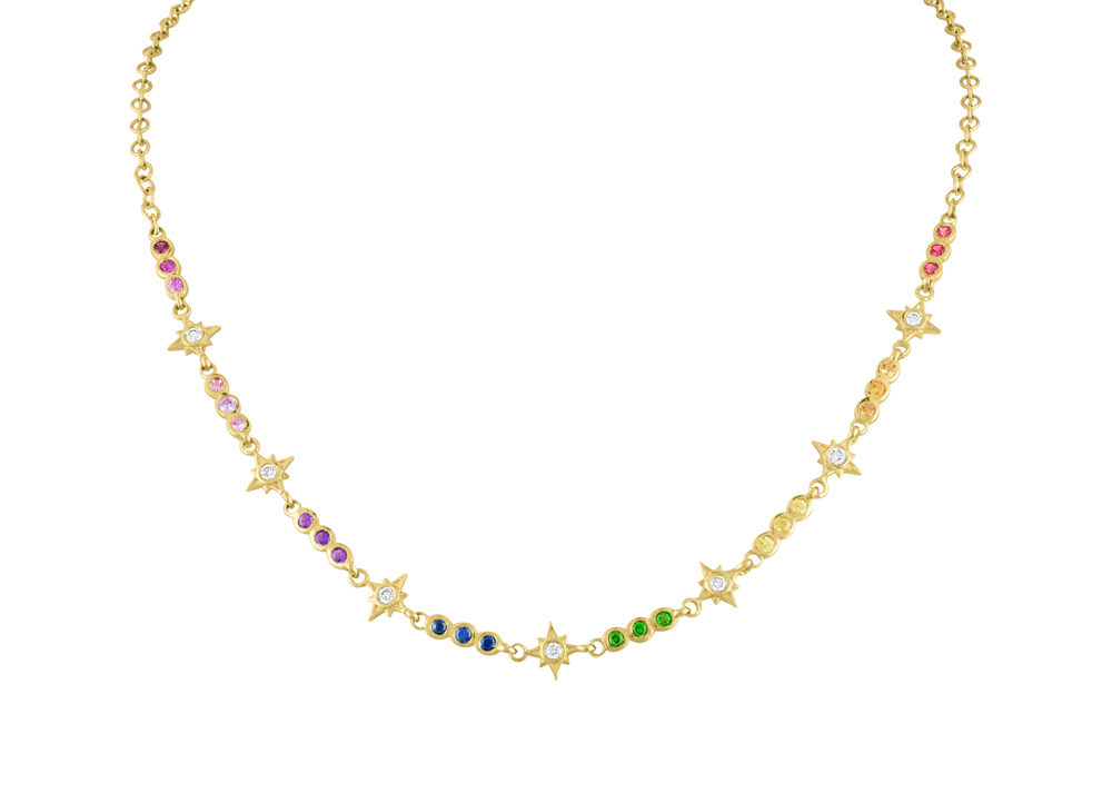 Eden Presley "Rock" Rainbow Stars Sapphire Necklace