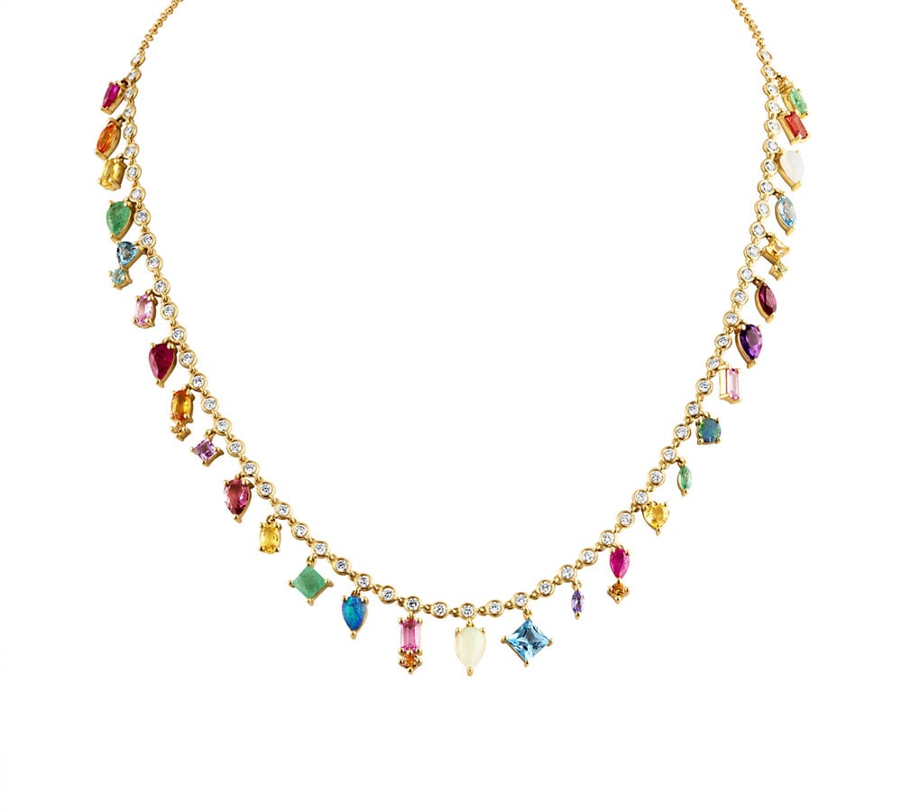 Eden Presley Diamond & Rainbow Stone Collar Necklace
