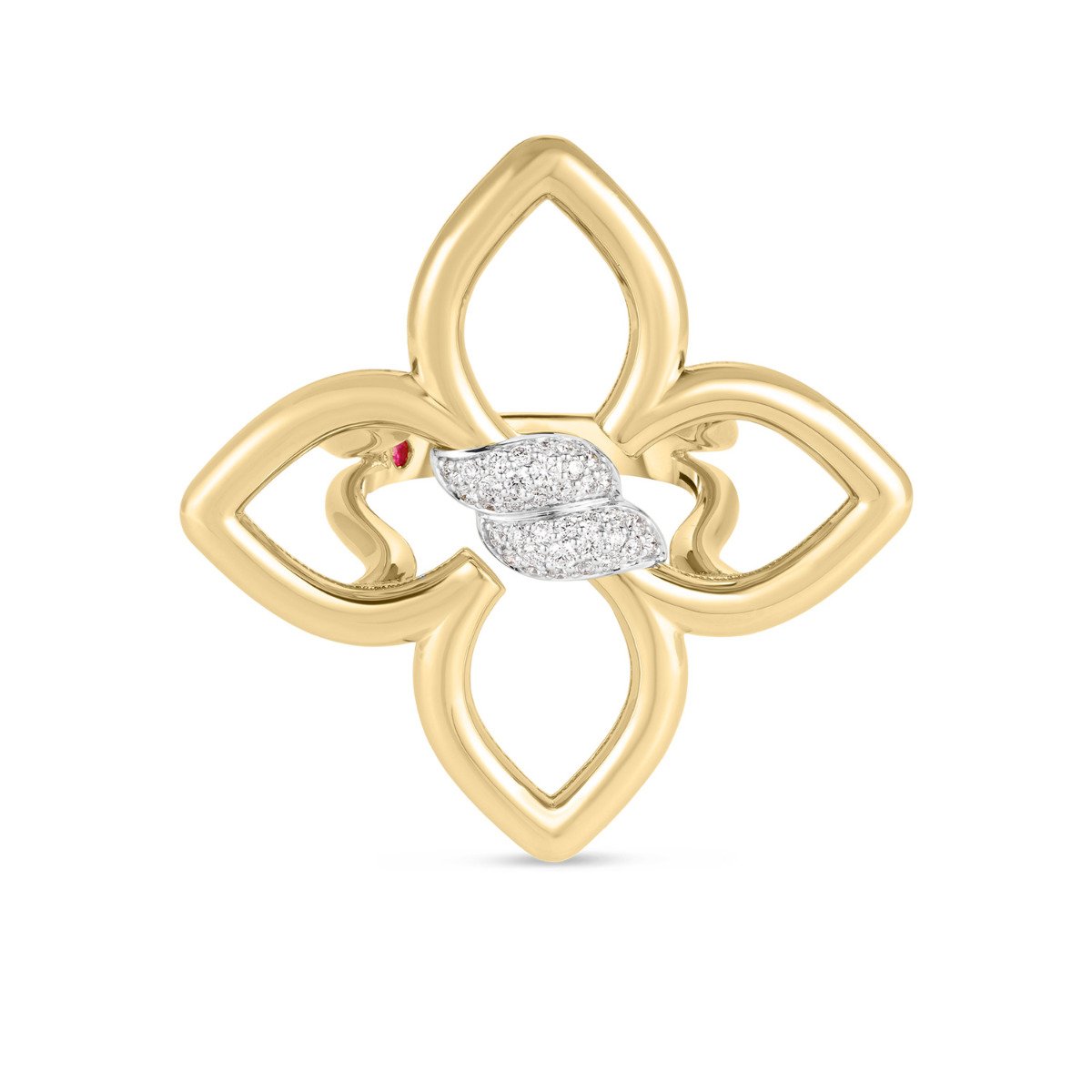 Roberto Coin "Cialoma" 18kt Gold Diamond Flower Ring