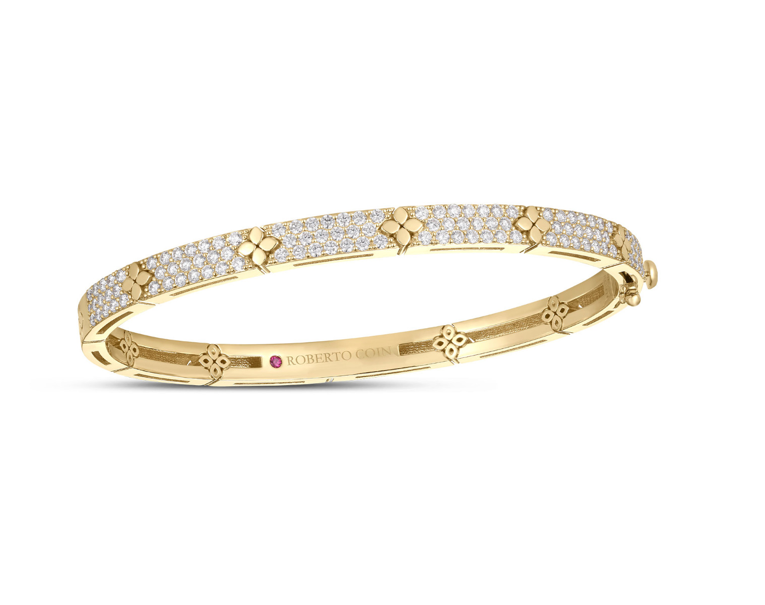 “Love In Verona" 18kt Yellow Gold Diamond Bangle Bracelet