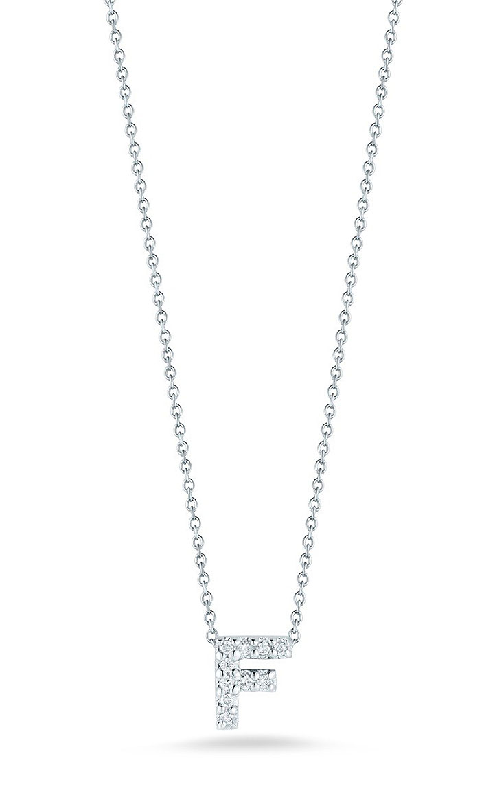 Roberto Coin "Tiny Treasures" Love Letter F in Diamonds 