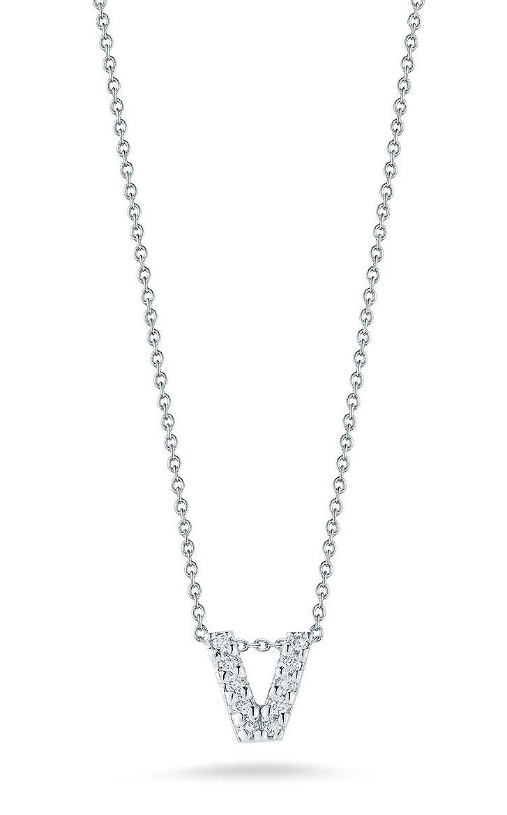 Roberto Coin "Tiny Treasures" Love Letter V in Diamonds