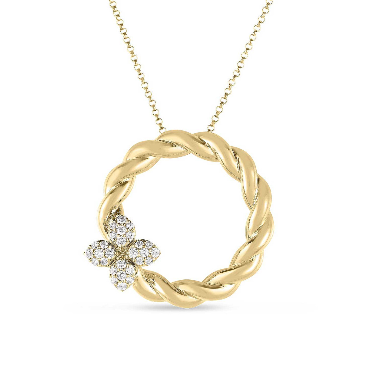 Roberto Coin “Love In Verona" 18kt Yellow Gold Diamond Twist Necklace