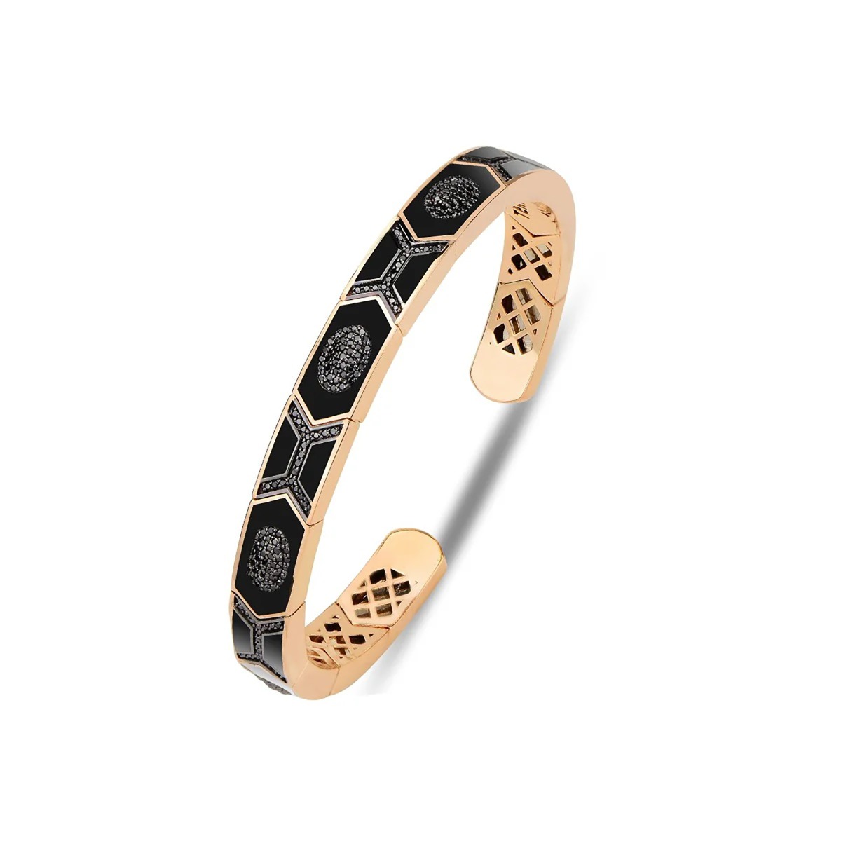 Diamond Shield Bangle Bracelet in 18kt Rose Gold