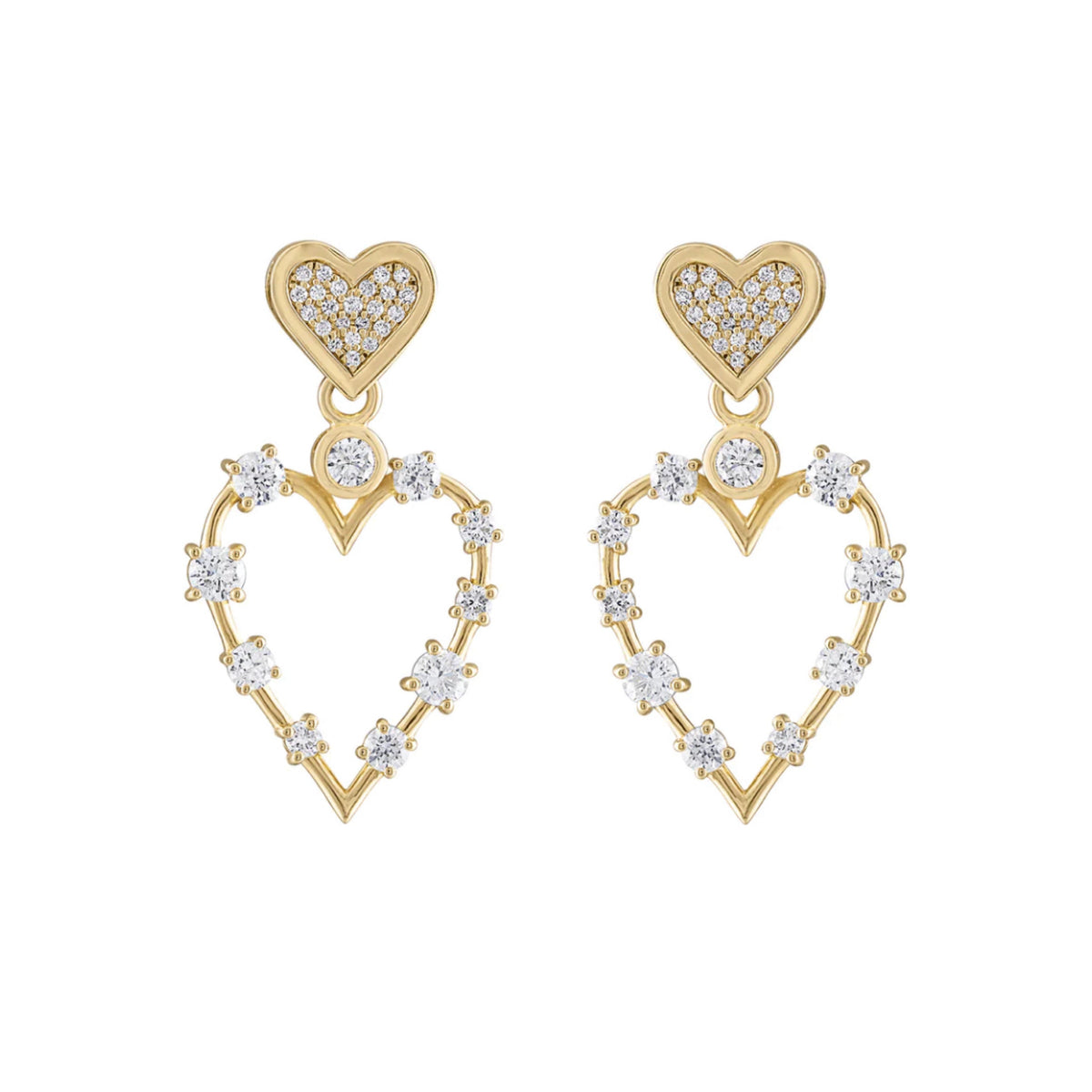 Small Diamond Love Transformer Drop Earrings