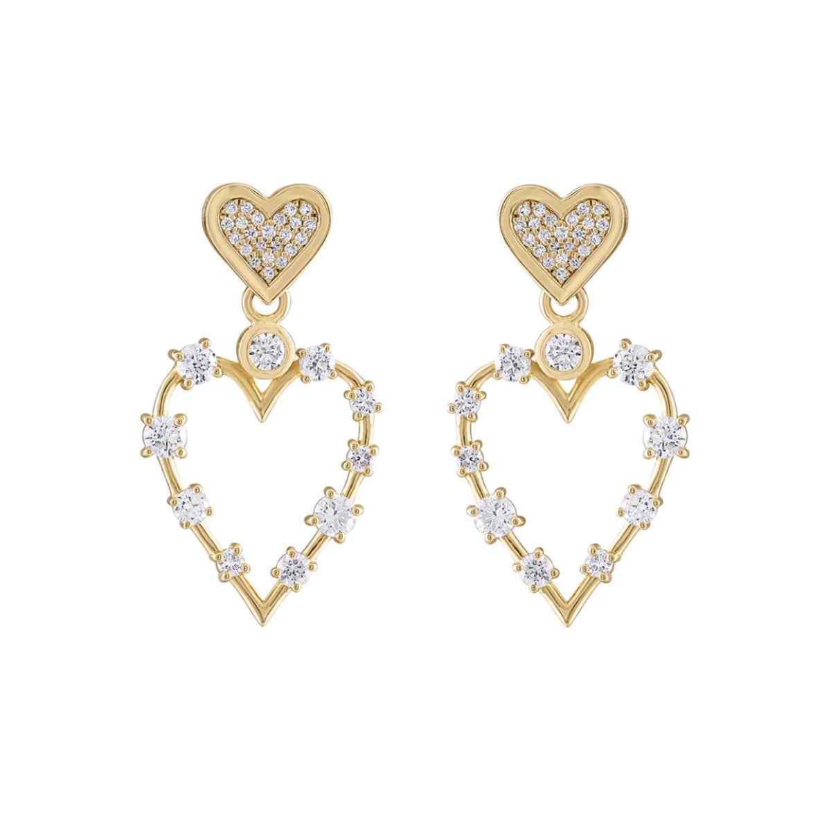Eden Presley 14kt Yellow Gold Small Diamond Love Transformer Drop Earrings