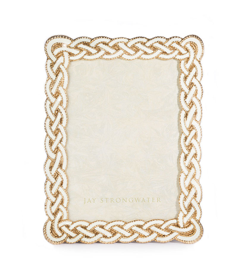 Jay Strongwater Mika Braided 5" x 7" Frame - Golden