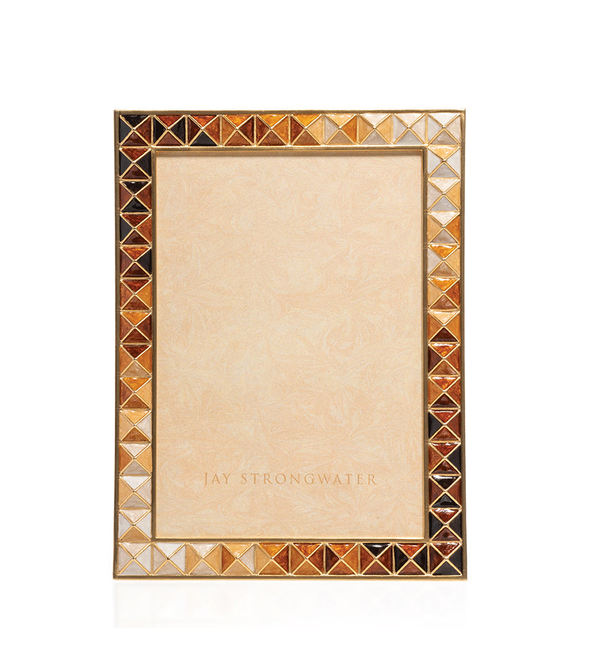 Jay Strongwater Abaculus Pyramid 3" x 4" Frame - Topaz