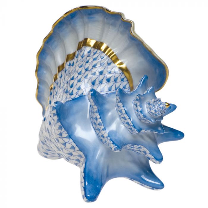 Herend Conch Shell - Blue