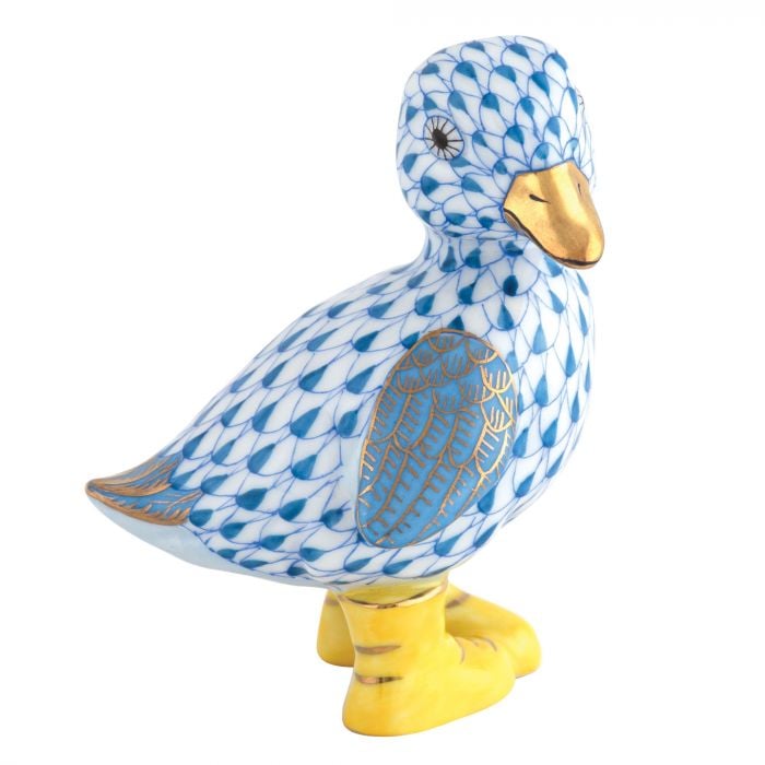 Herend Duckling In Boots - Blue