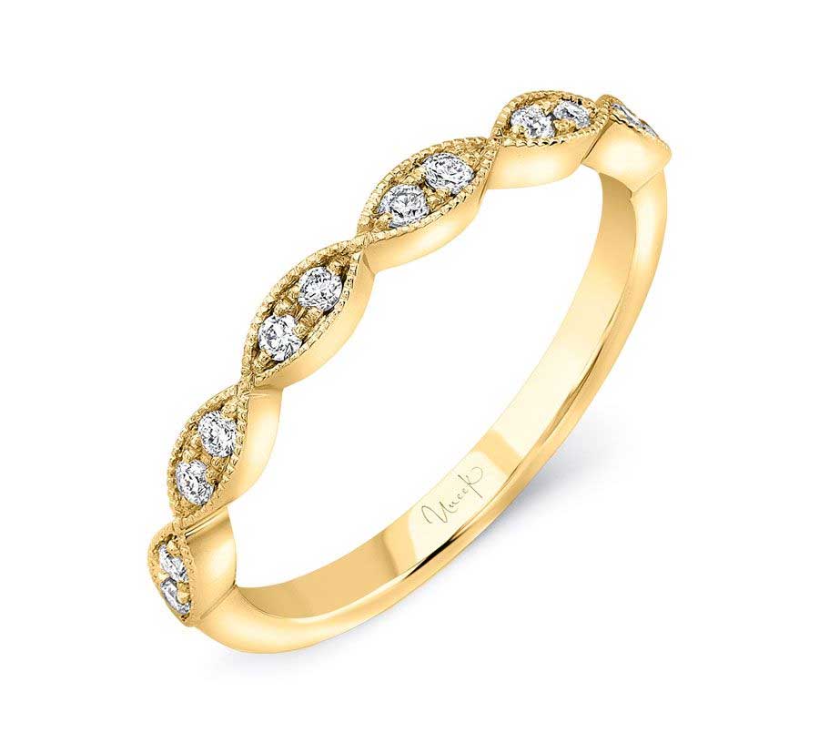 Uneek Jewelry Diamond Wedding Band in 14K Yellow Gold