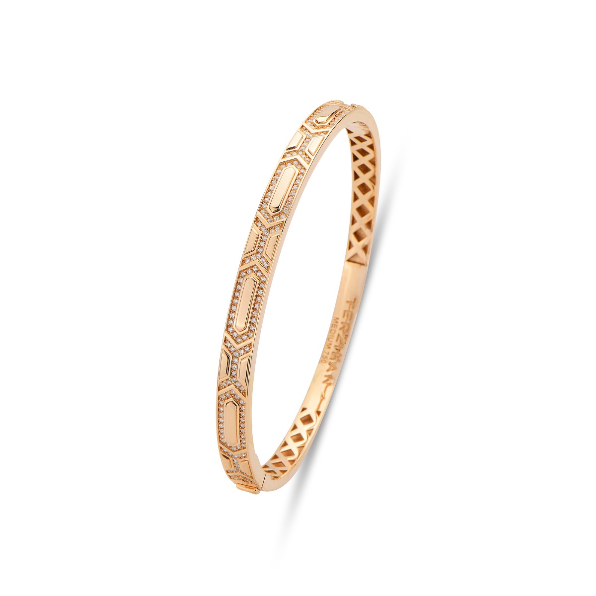 Terzihan Diamond Shield Slim Bracelet in 18kt Rose Gold