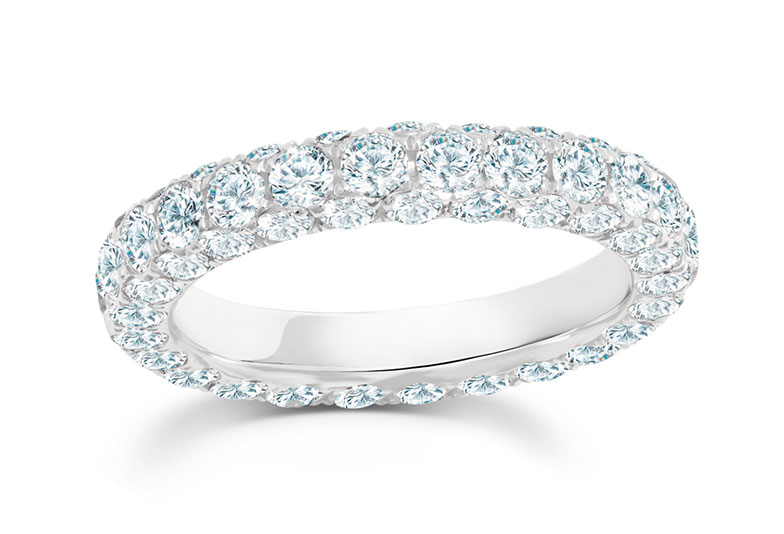 Graziela Gems Diamond 3-Sided Band in 18kt White Gold 