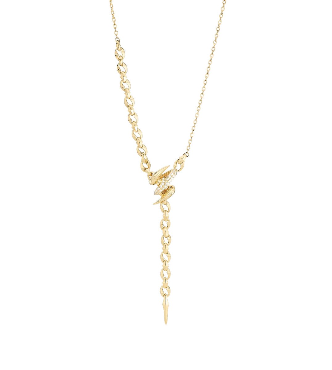 Stephen Webster "Thorn Embrace" Entwined Lariat Diamond Necklace