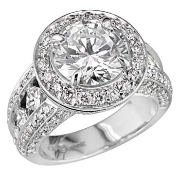Peter Storm "Naked Diamond" 8 Princess Cut Halo Engagement Ring Setting