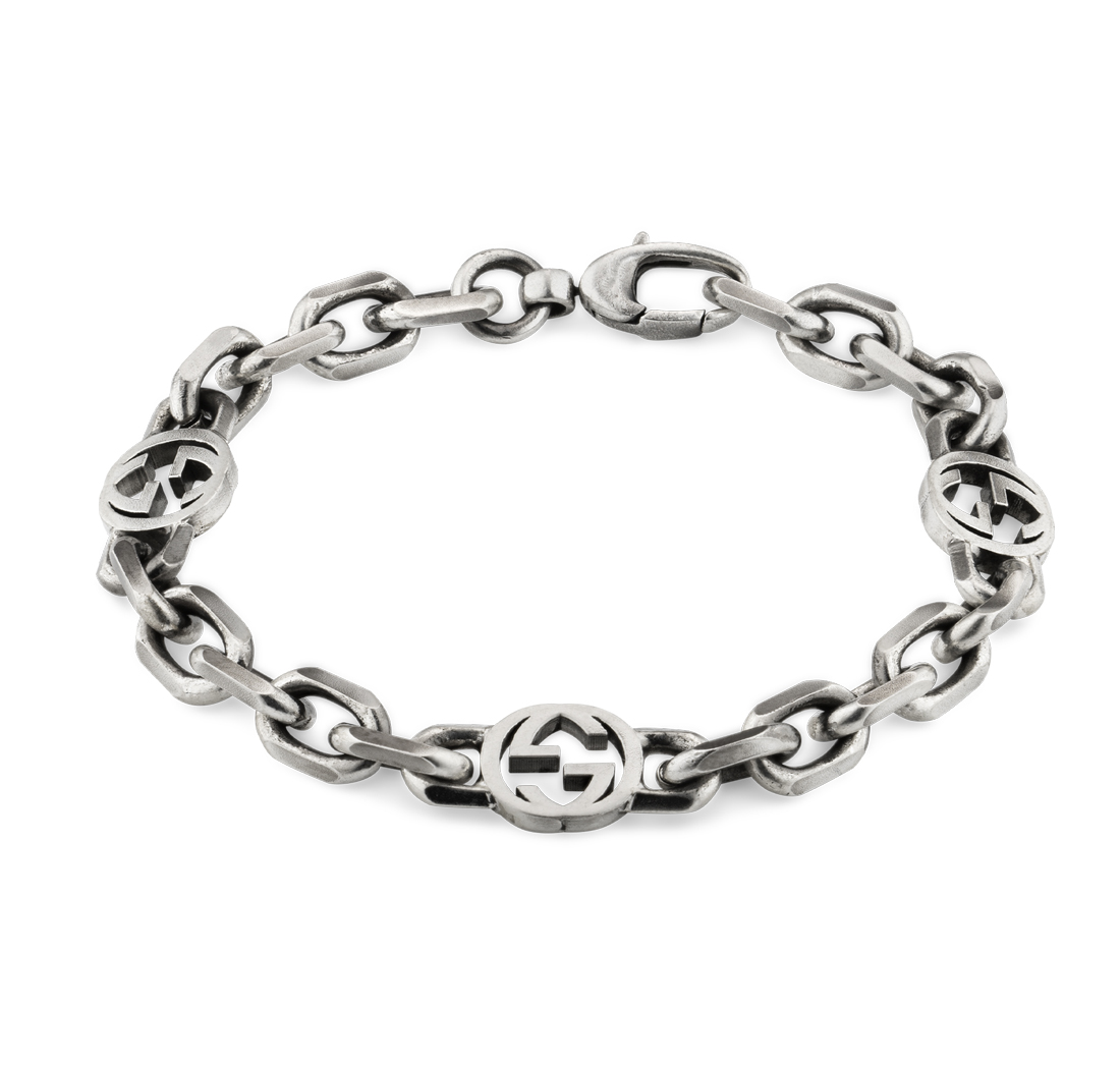 Gucci "Interlocking G" Sterling Silver Bracelet 