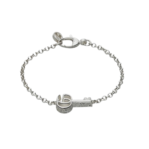 "GG Marmont" Silver Key Charm Bracelet