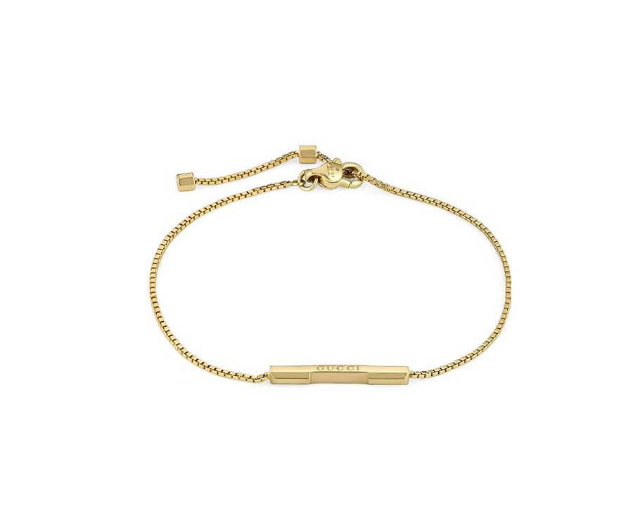Gucci "Link to Love" 18kt Yellow Gold Bar Women's Bracelet