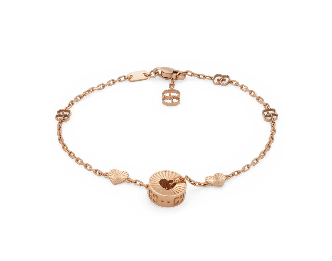 Gucci "Icon" "Icon" 18kt Rose Gold Star Bracelet 