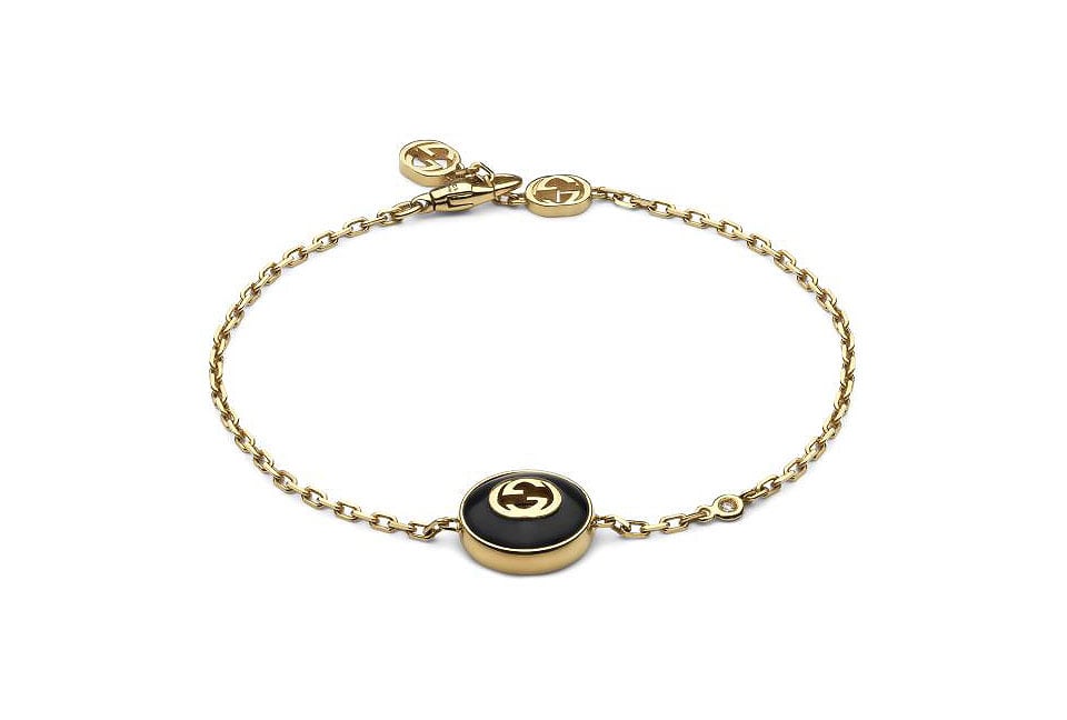 Gucci "Interlocking G" 18kt Yellow Gold Diamond Chain Bracelet