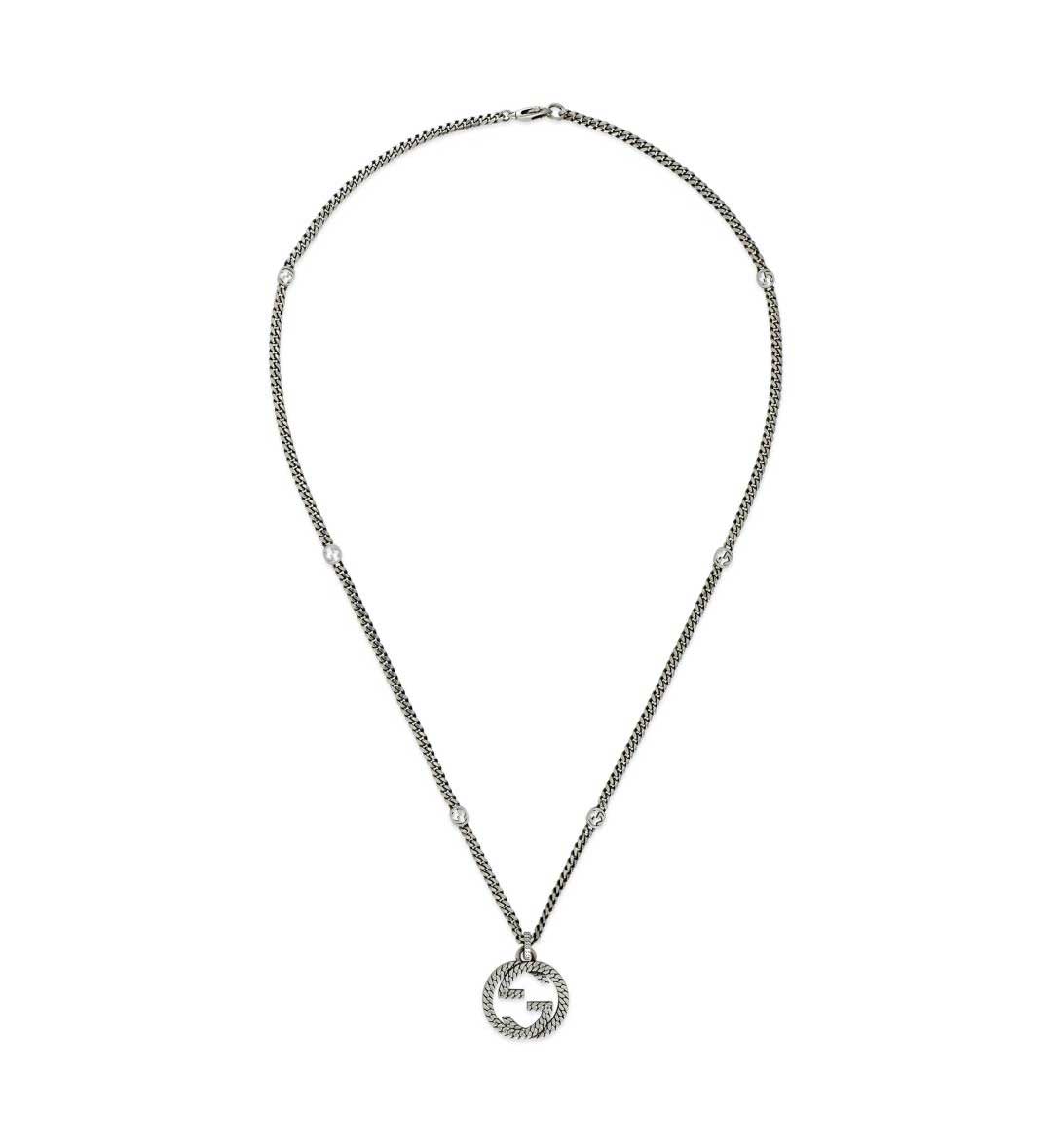 Gucci "Interlocking G" Sterling Silver Pendant Necklace
