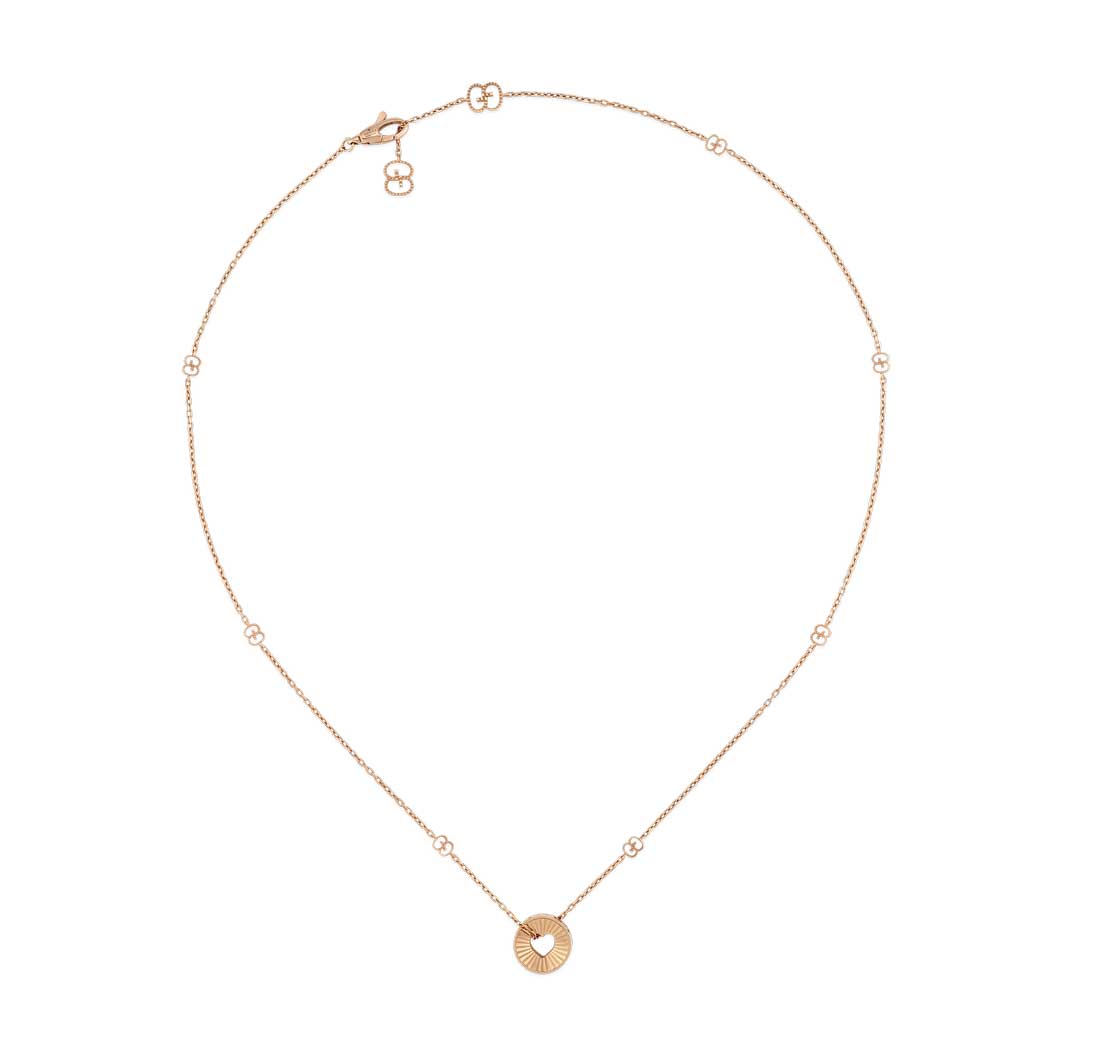 Gucci "Icon" 18kt Rose Gold Star Necklace