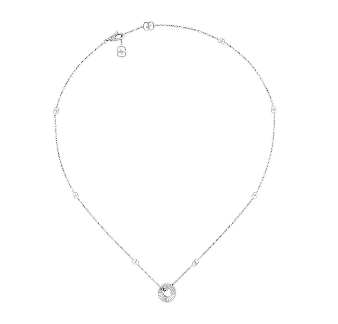 Gucci "Icon" 18kt White Gold Star Necklace