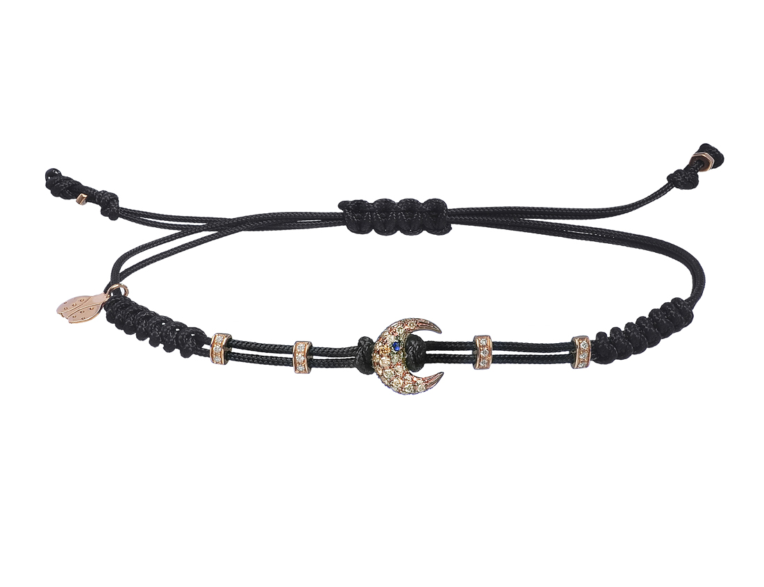 Pippo Perez "Moon and Star" Diamond and Sapphire Half Moon Bracelet