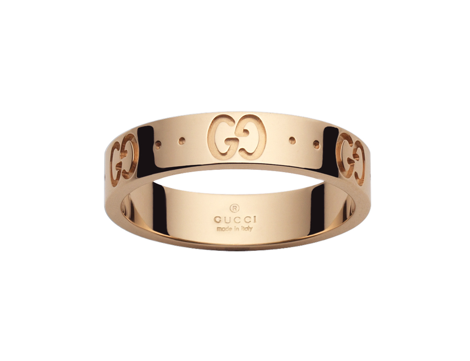 Gucci "Icon" 18kt Rose Gold Thin Women's Band