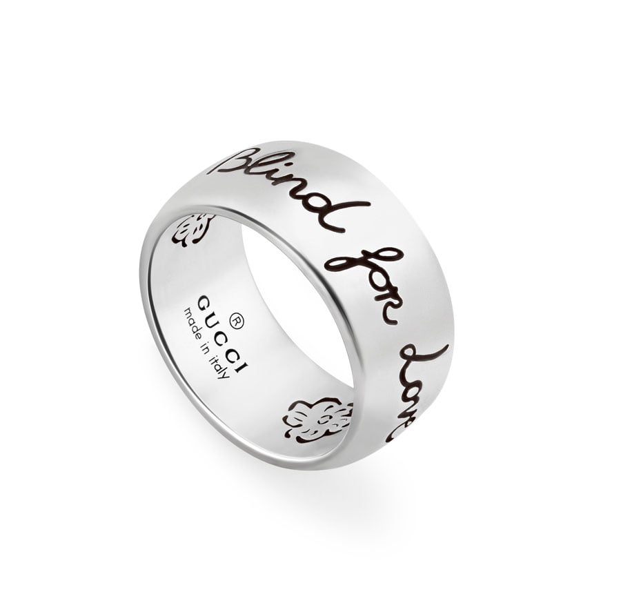 Gucci "Blind for Love" Sterling Silver Women's Ring, Size 7.25