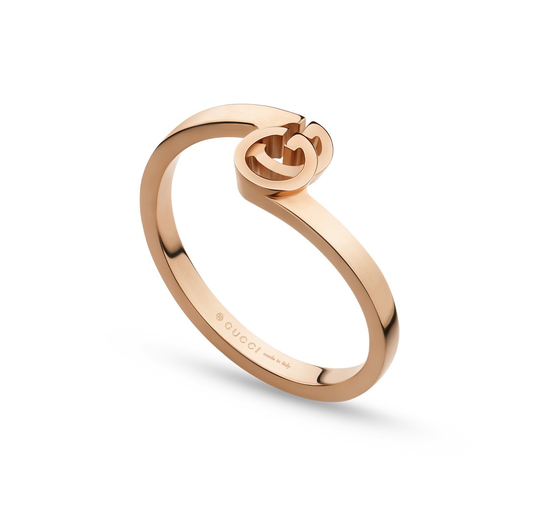 Gucci "GG Running" 18kt Rose Gold Ring, Size 7.25
