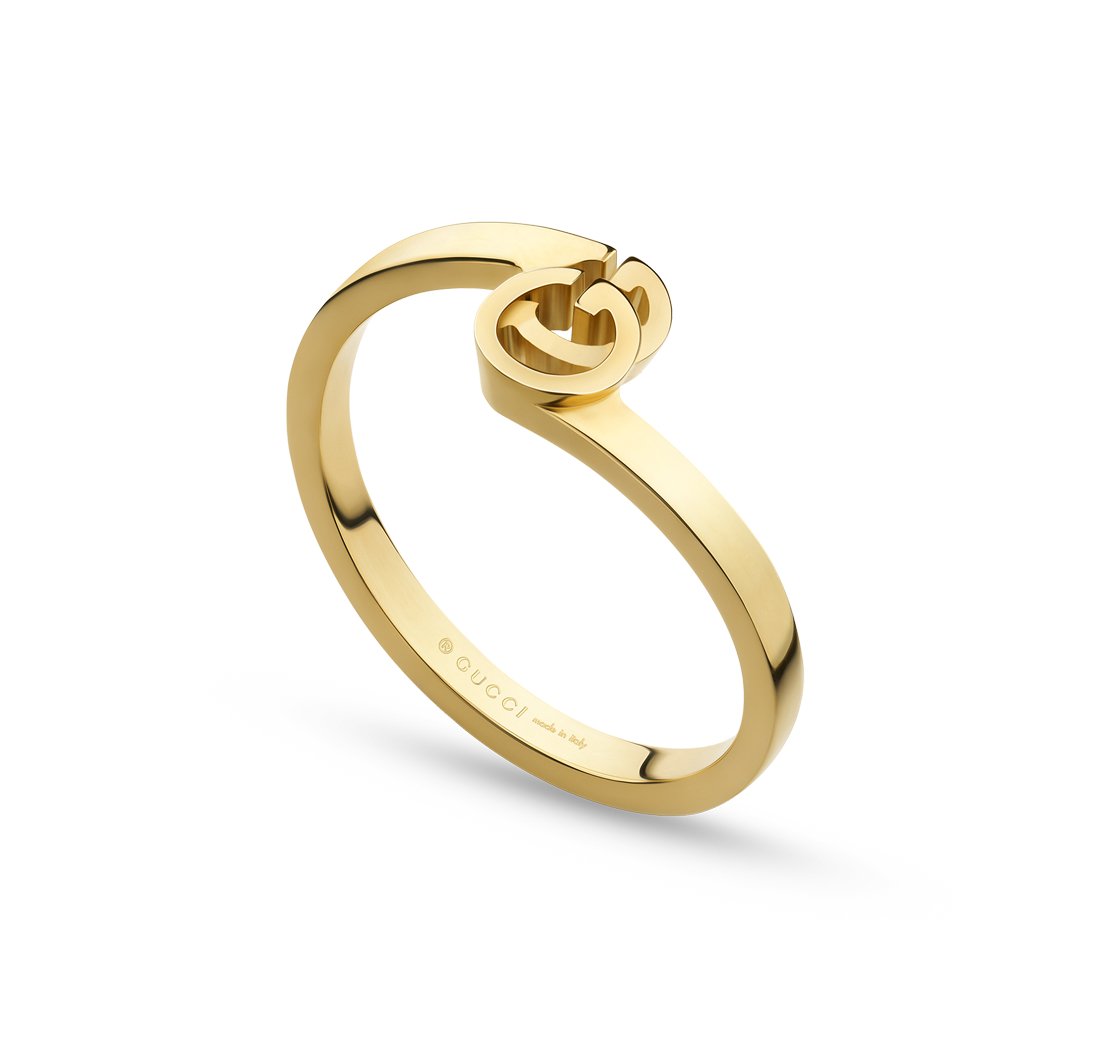 Gucci "GG Running" 18kt Yellow Gold Ring, Size 5.75