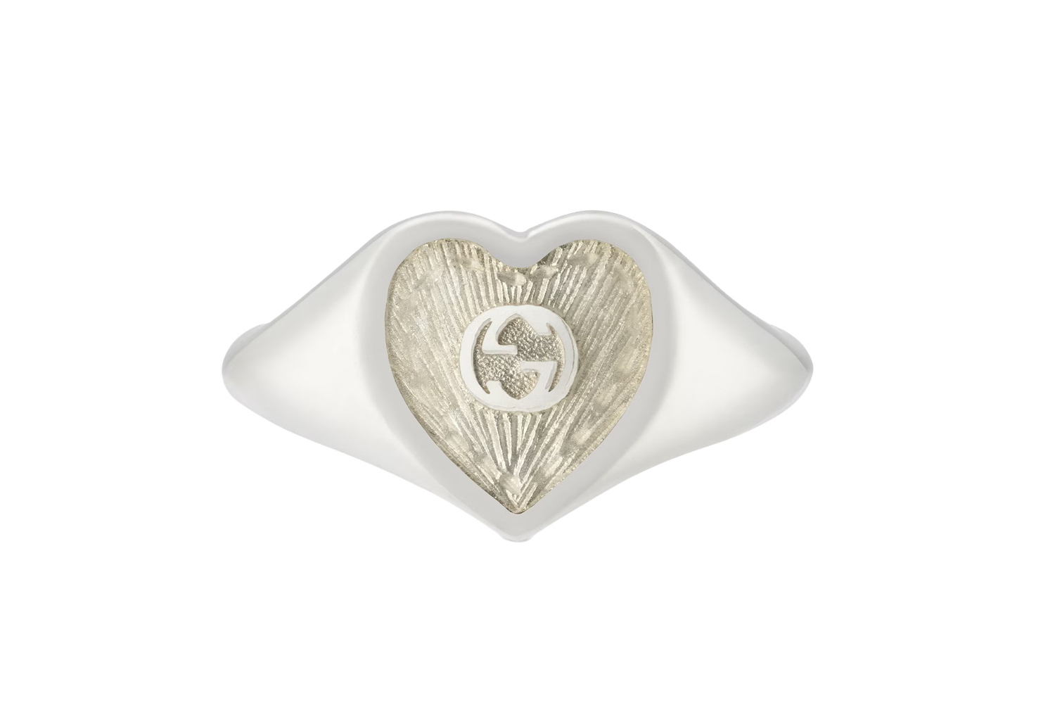 Heart Interlocking G Sterling Silver Ring (12)