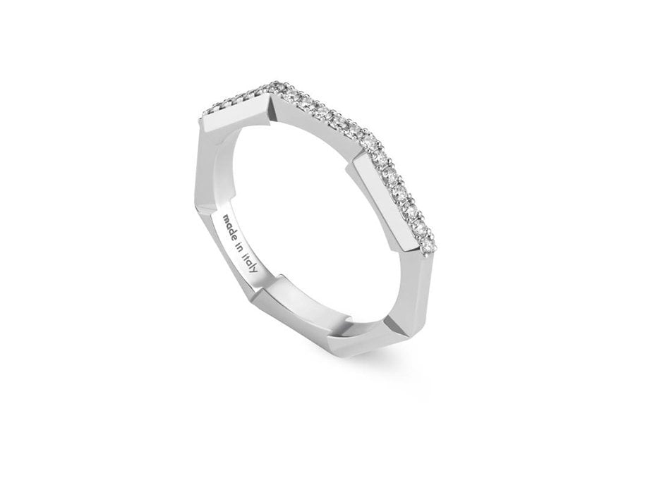 Gucci "Link to Love" 18kt White Gold Diamond Ring (6.5)