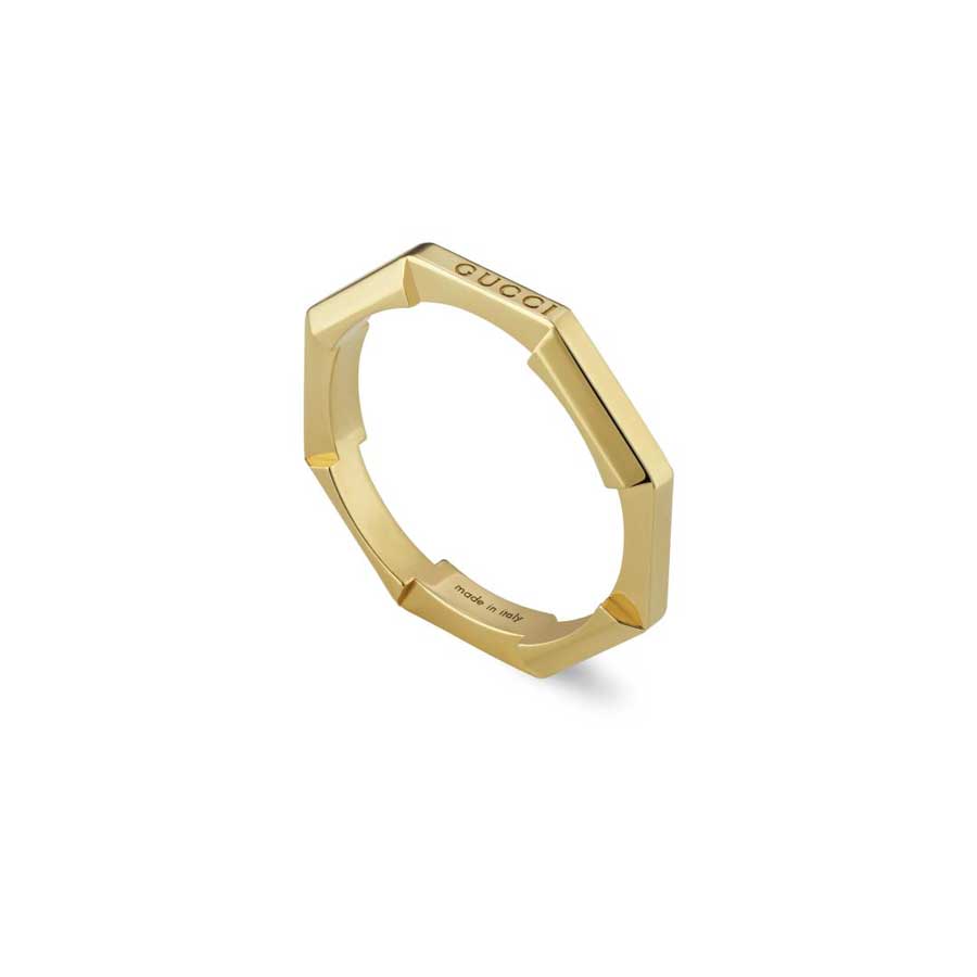 "Link to Love" 18kt Yellow Gold Mirrored Ring (7.25)